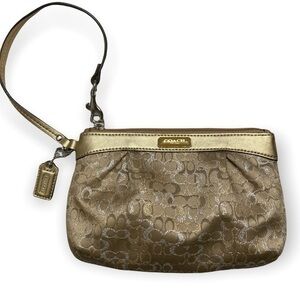 Coach gold optic c wristlet bag